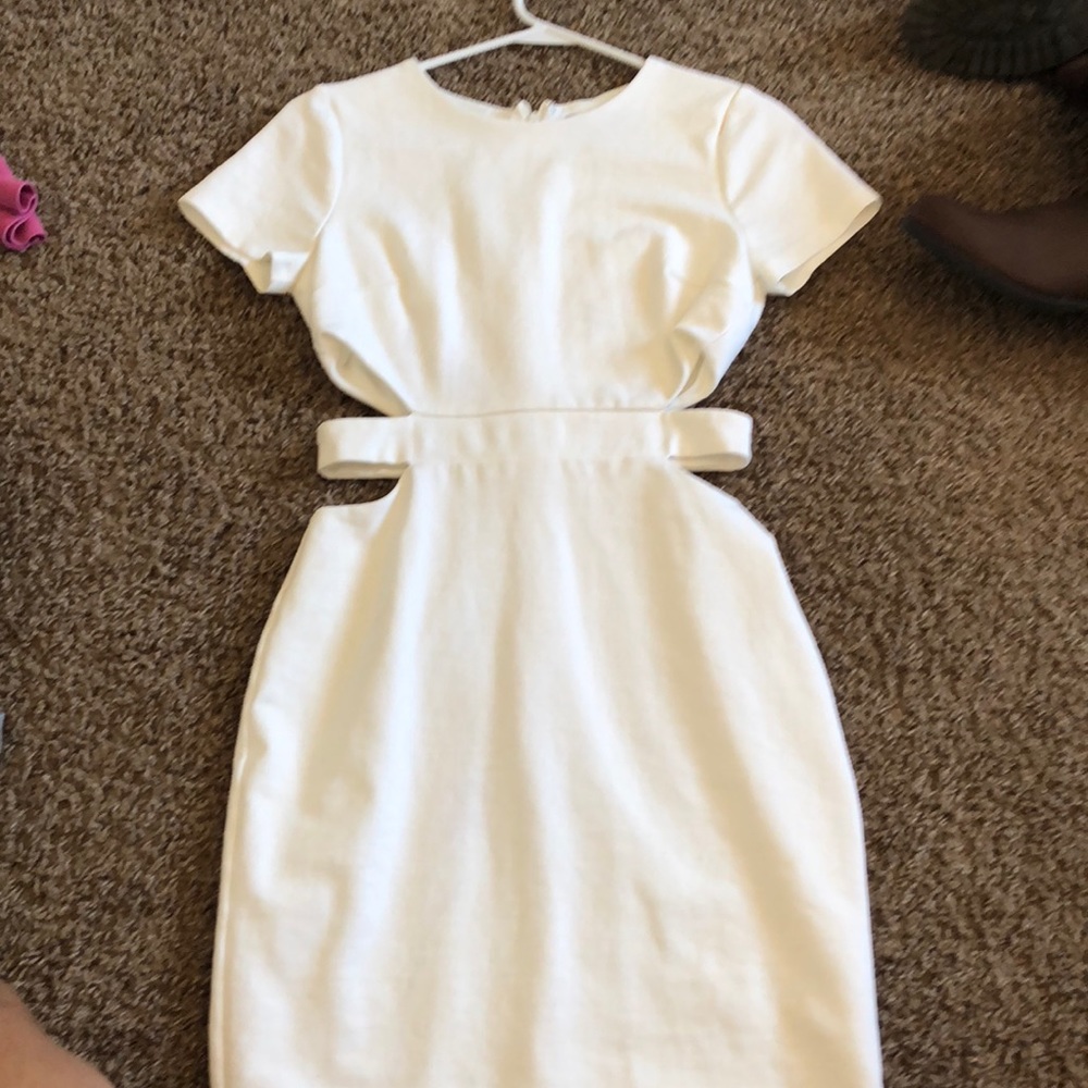 cute white dress with cut outs on the side